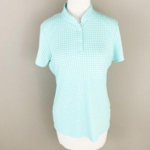 Sport Haley Haley Cool Mint Gingham Golf Polo